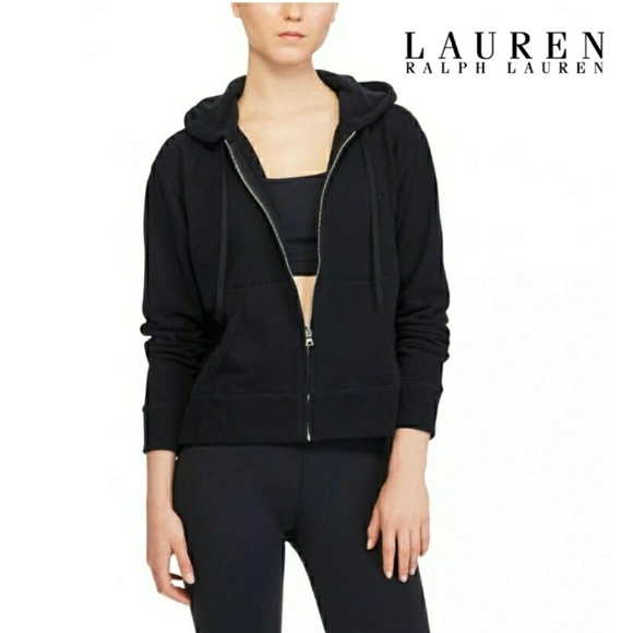 Lauren Ralph Lauren Jackets & Blazers - LAUREN RALPH LAUREN SP BLK "VELVET" ZIP HOODIE JKT